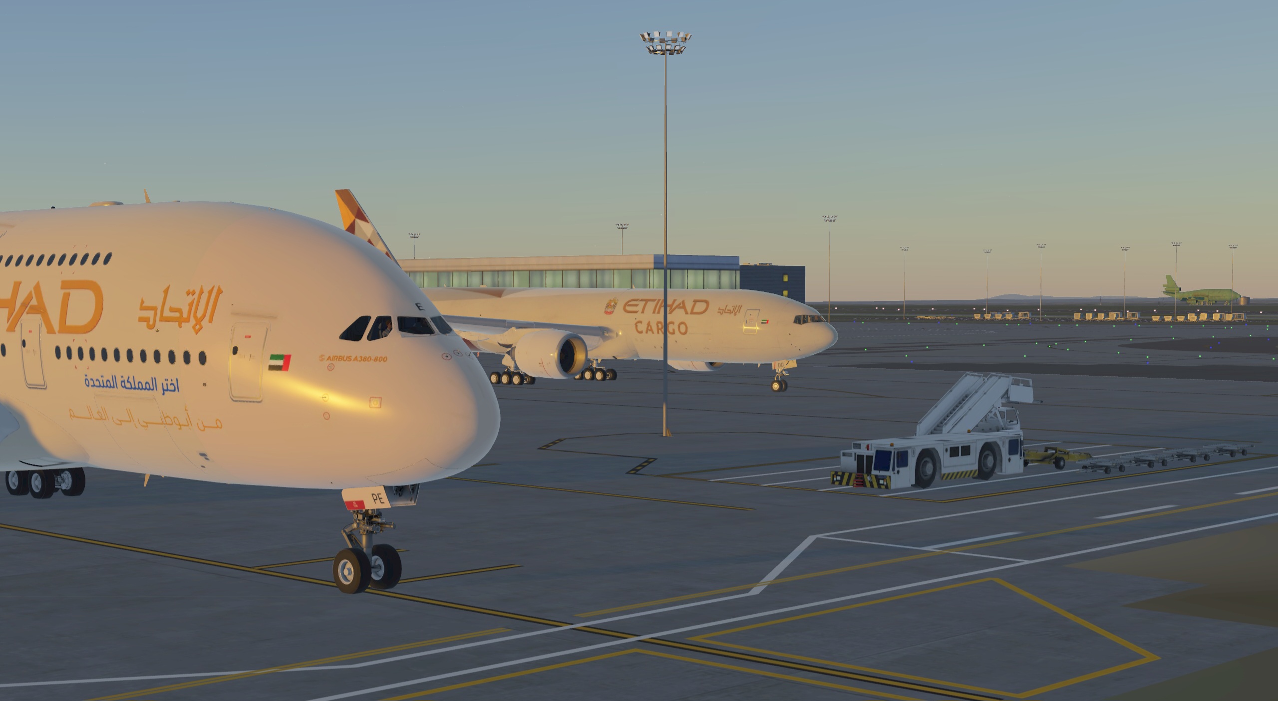 Close row of Etihad aircraft tails in Infinite Flight
